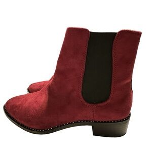 Nice Red BEBE Jeweled Zip Heeled Retro Boots Women’s 7.5 MINTY
